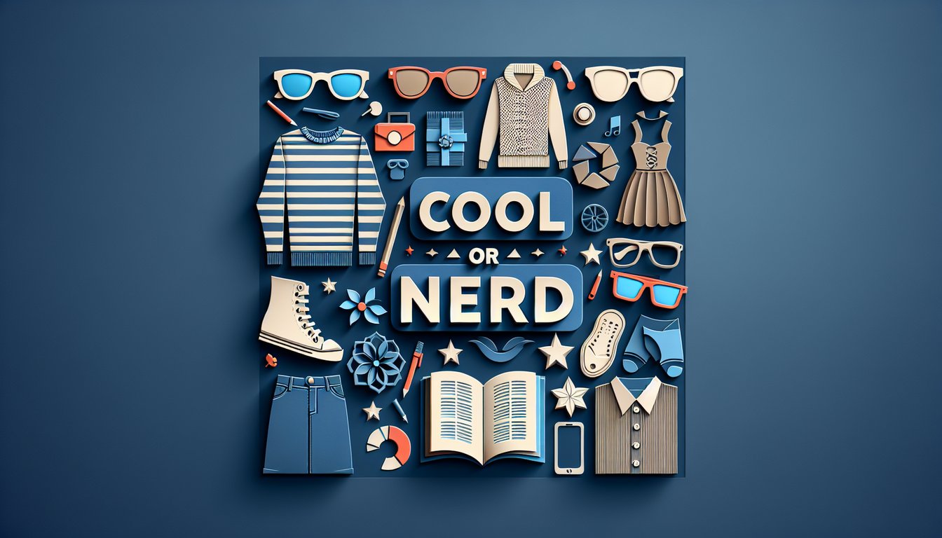 Paper art illustration for Am I Cool Quiz on a dark blue background