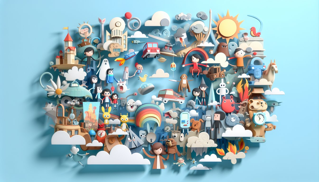 Paper art illustration of Finn hero and Jake dog on sky blue background with adventure time quiz trivia challenge text