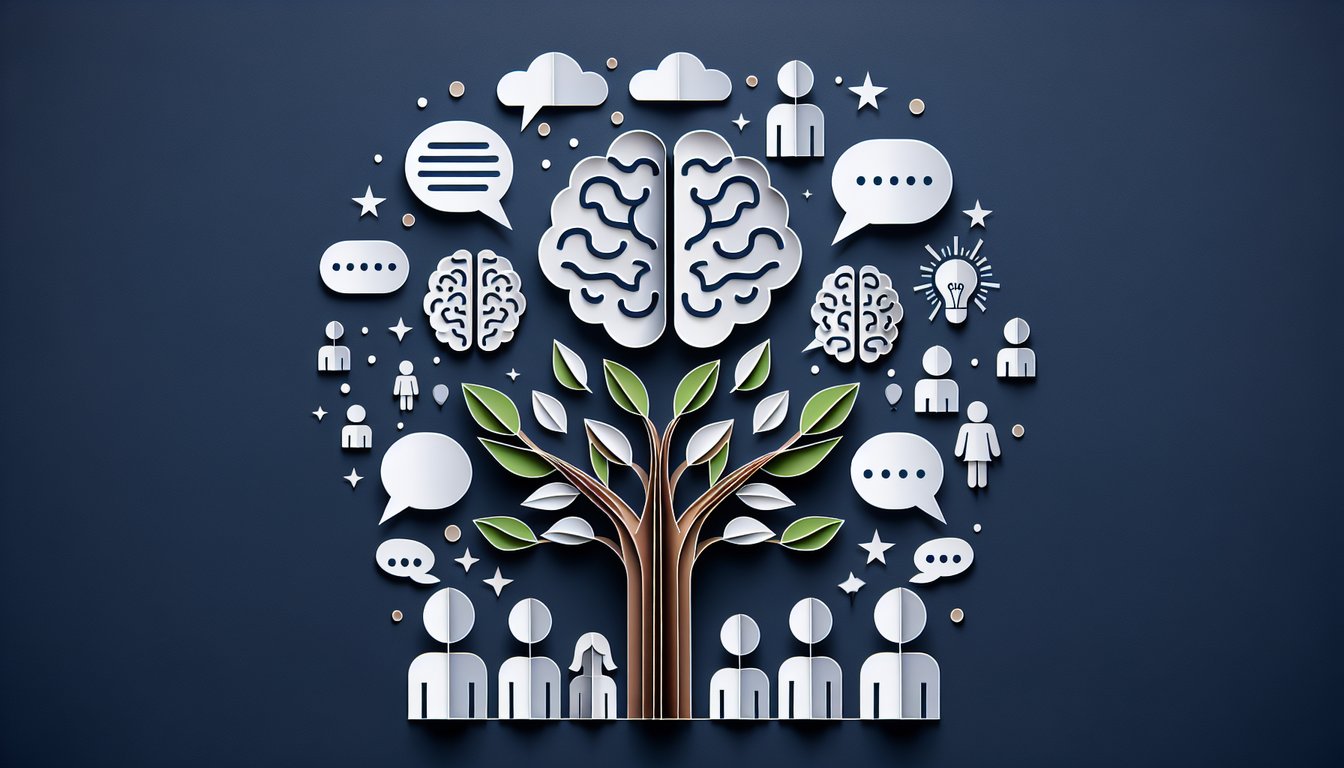 3D voxel art illustrating the study and application of Community Psych course