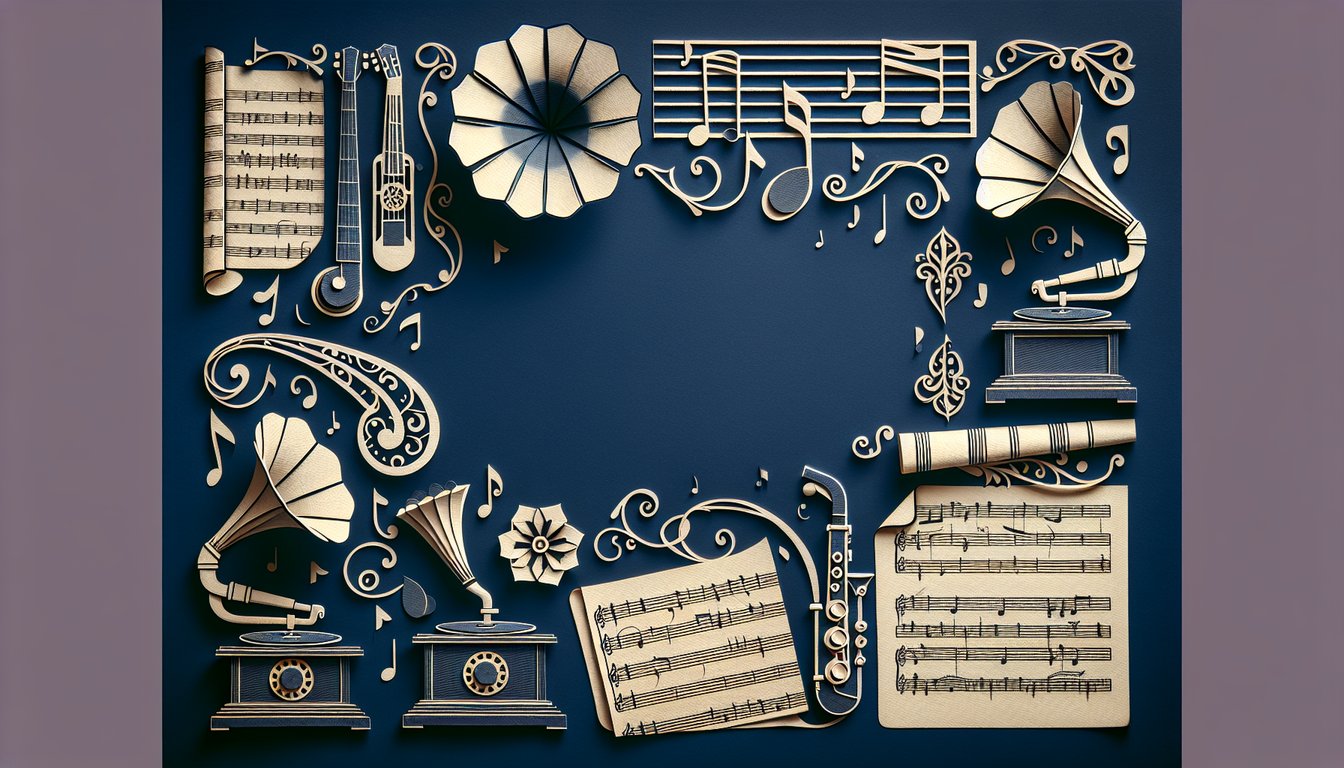 3D voxel art illustrating the course Historical Studies in 20thC Music