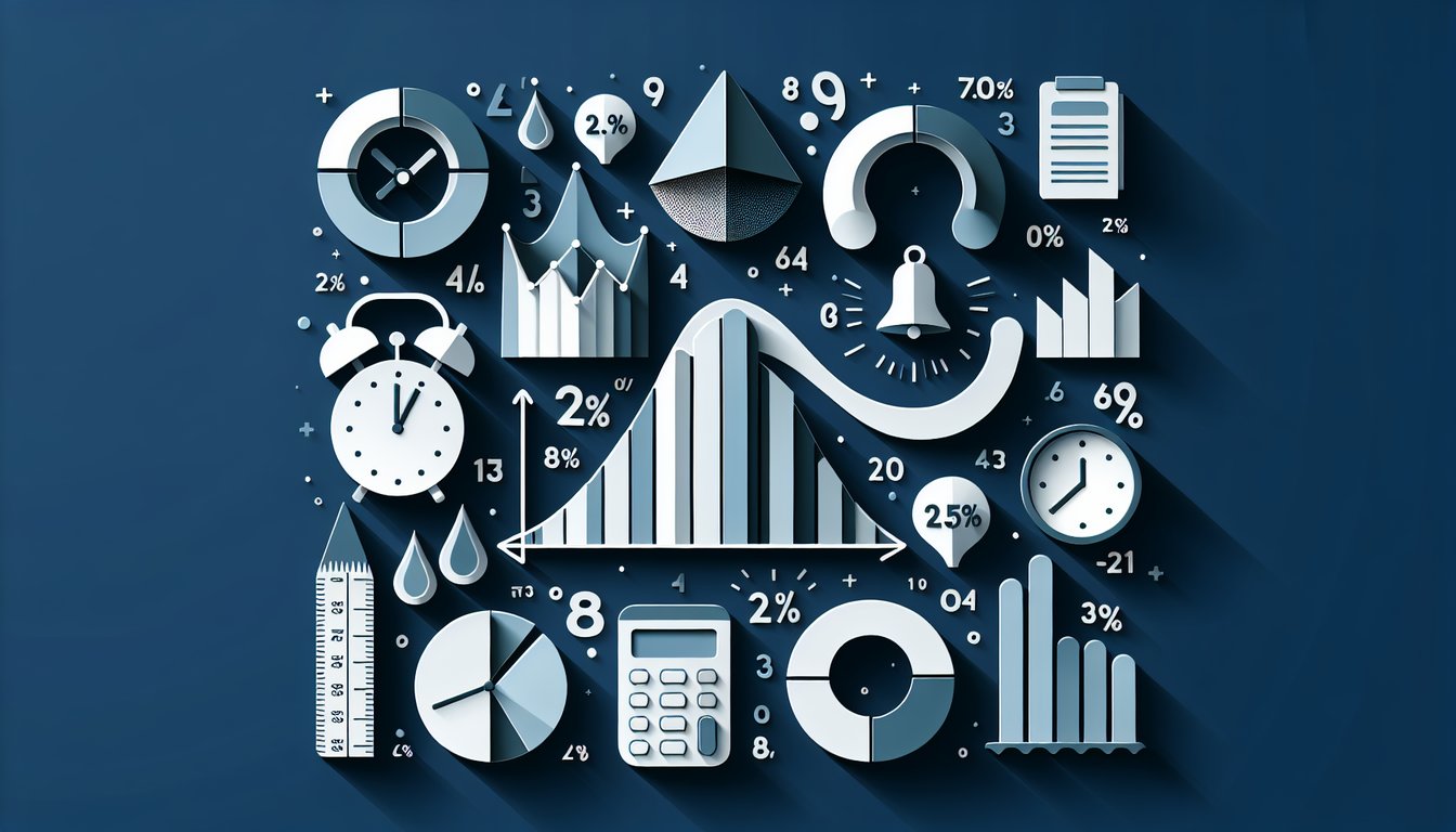 Animated paper art depicting a trivia quiz about normal distribution concepts
