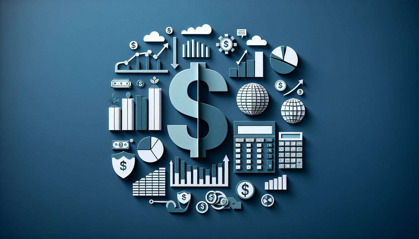 Colorful paper art depicting elements related to a Financial Concepts Knowledge Assessment Quiz.