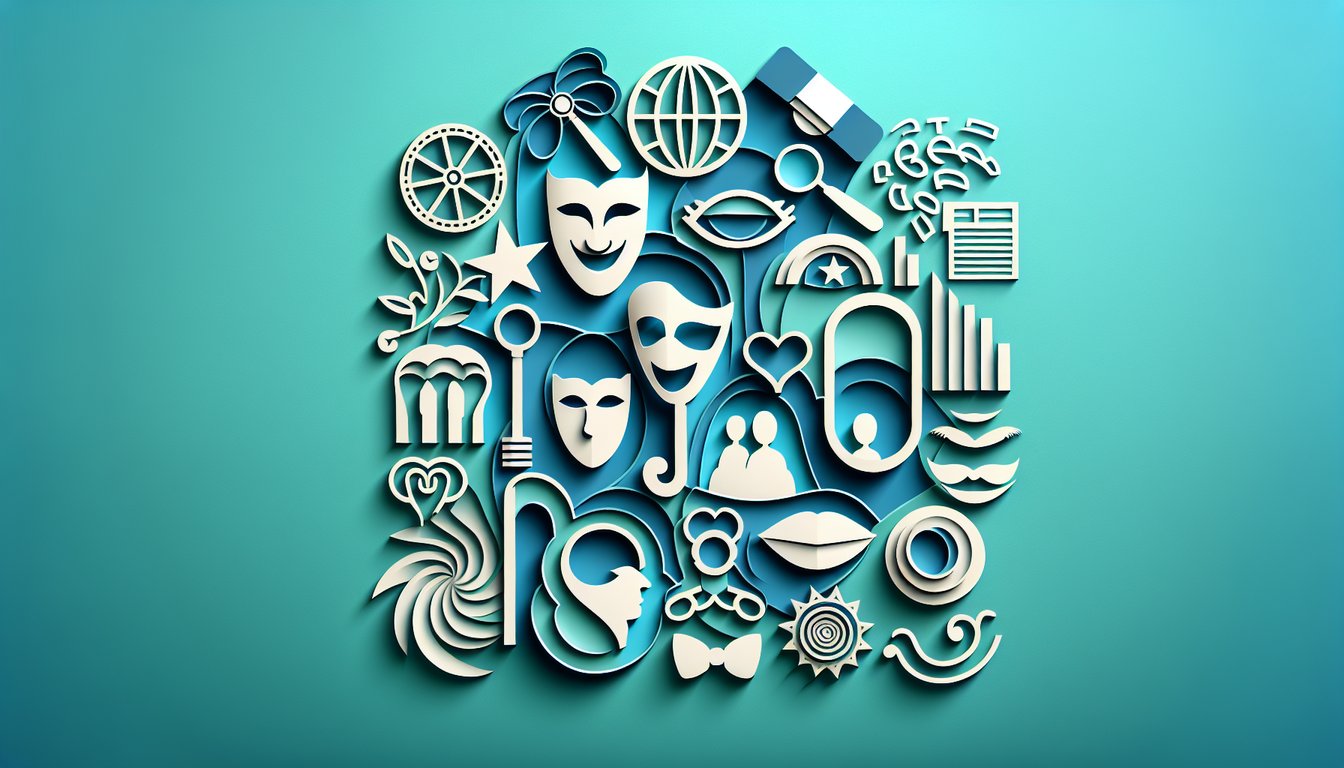 Paper art style illustration of two women silhouettes with question marks and Rizzoli and Isles quiz on teal background