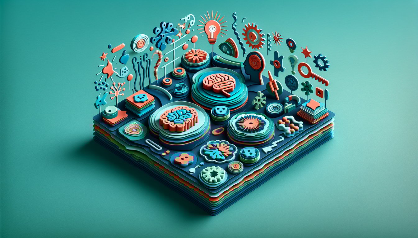 Paper art illustration for psychology quiz on indiscriminable contingencies on teal background