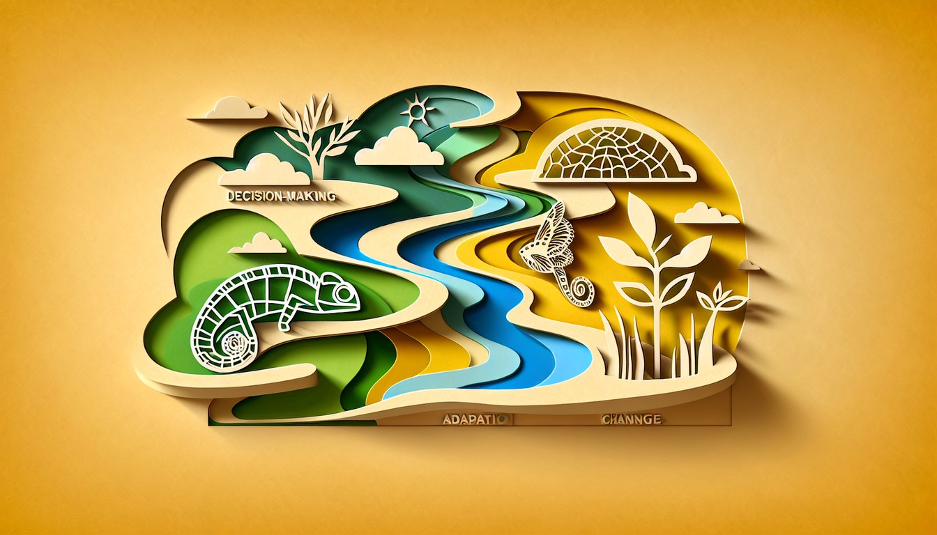Paper cutout scene showing cheese wedge, two mice and two tiny people on golden yellow background.