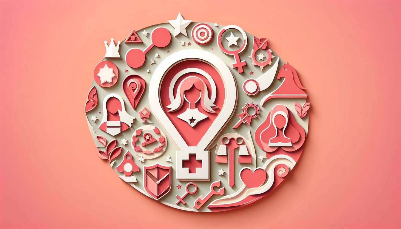 Paper art illustration for The 100 personality quiz on coral background