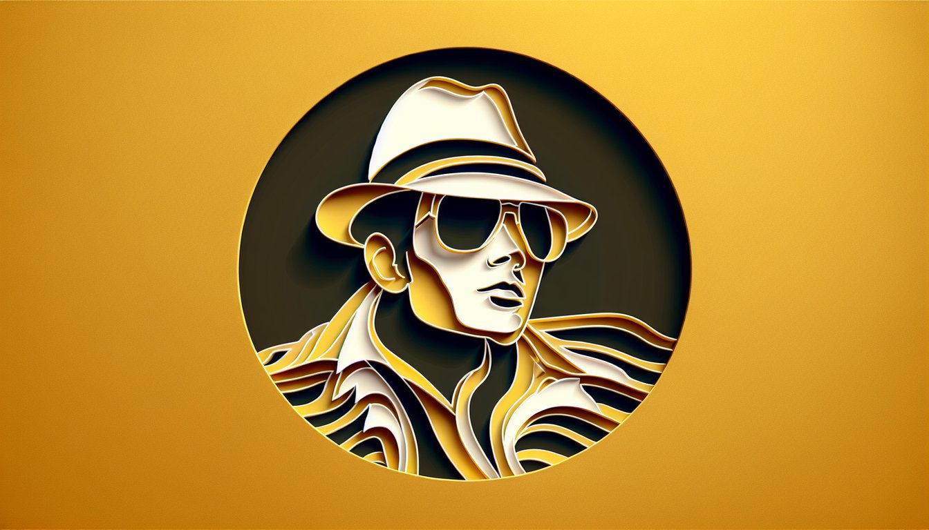 Paper art illustration for Michael Jackson trivia quiz on a golden yellow background.