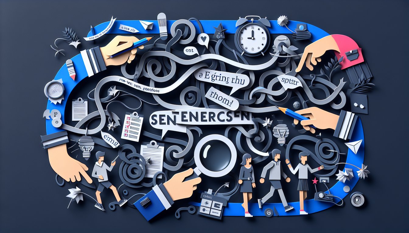Colorful paper art promoting Run-On Sentence Showdown, a trivia quiz for high school students.