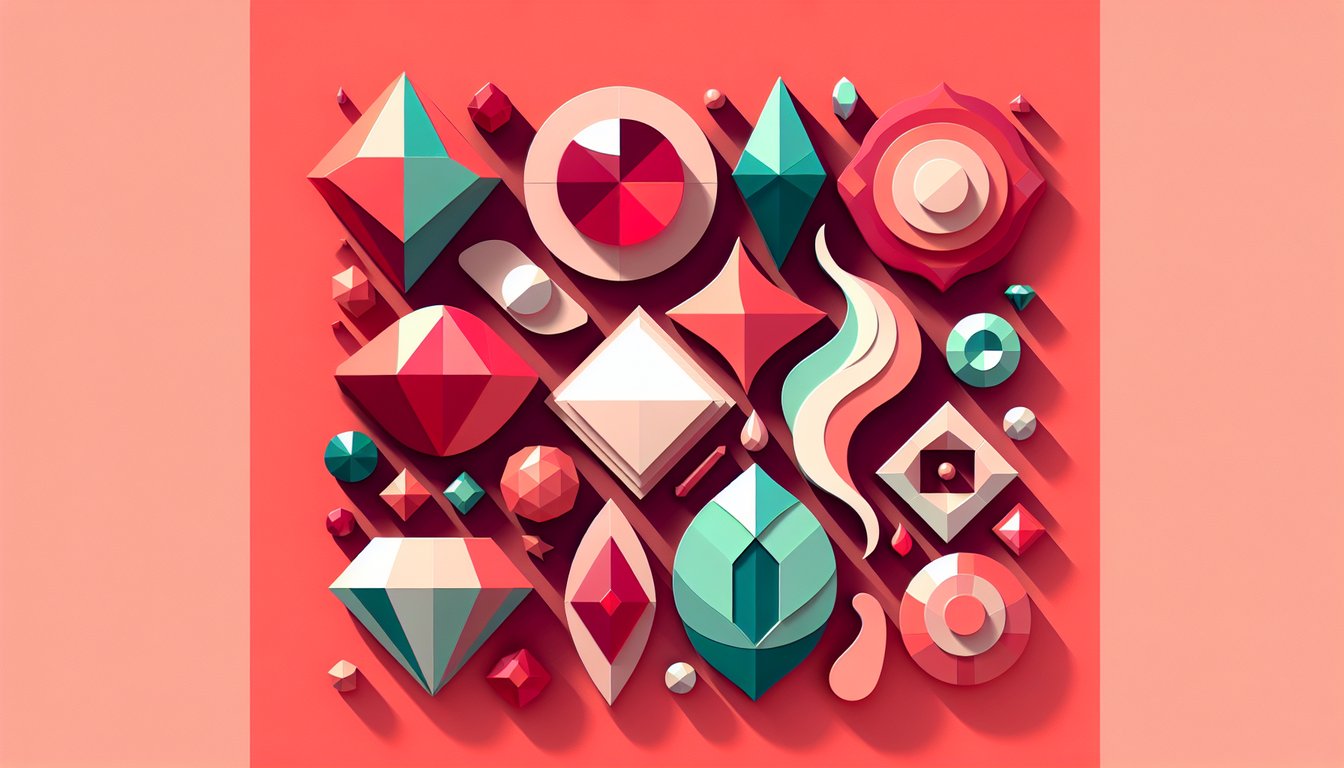 Paper art of Steven Universe gems on coral background promoting quiz to discover which gem matches style and strengths