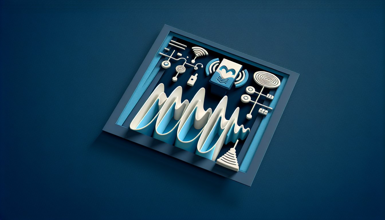 Paper art illustration for SPI ultrasound physics quiz on dark blue background