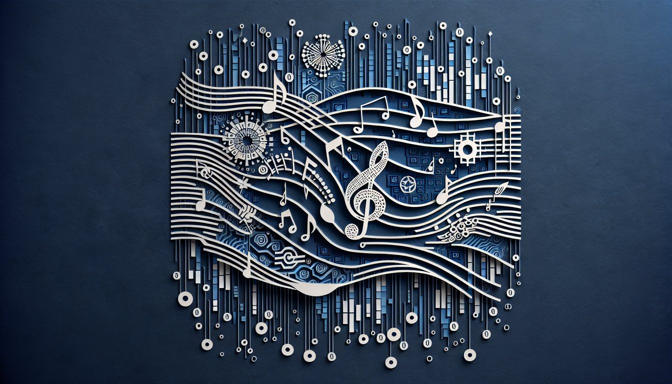 3D voxel art illustrating the concept of Musical Informatics course