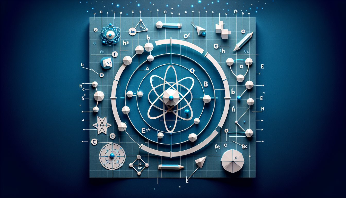 Colorful paper art promoting a high school chemistry quiz on Orbital Diagram Mastery.