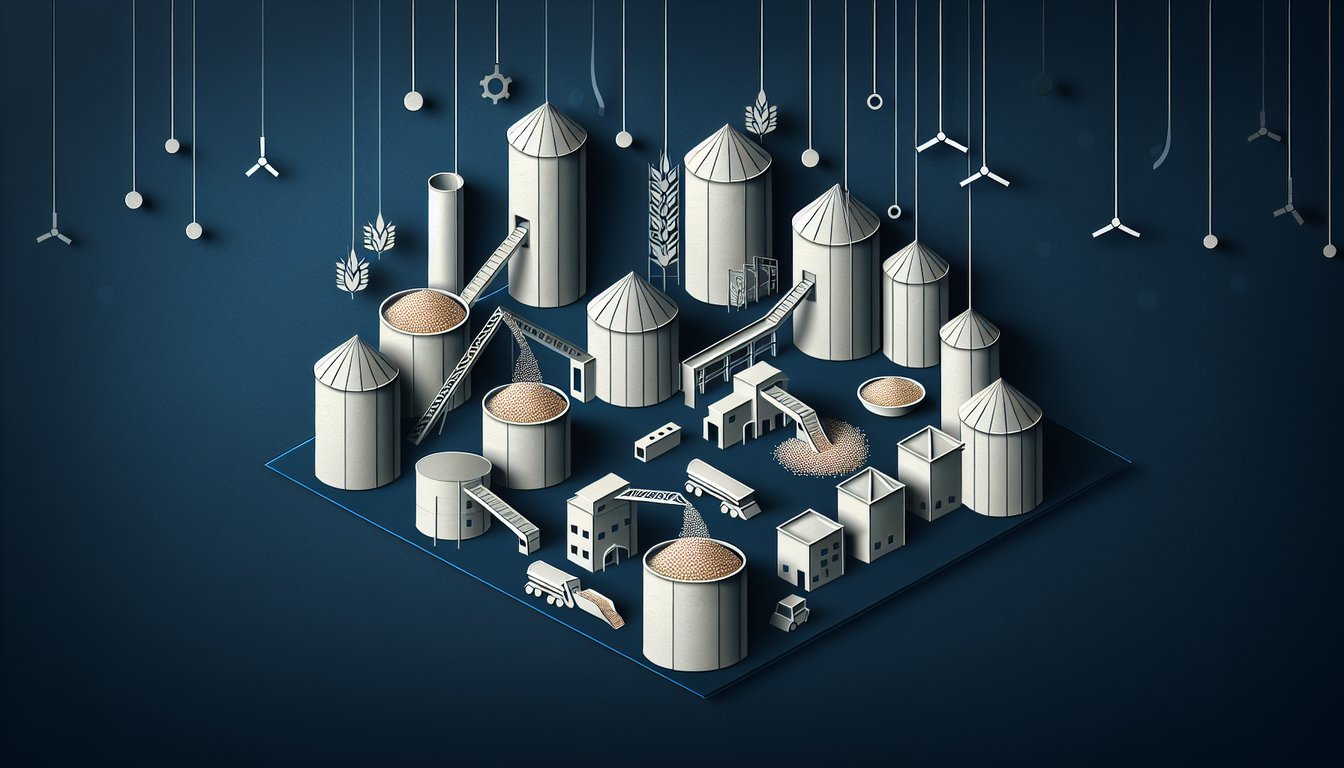 3D voxel art showcasing the process involved in Grain Drying and Storage Systems course