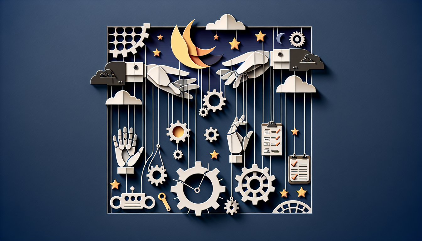 Paper art illustration on dark blue background showing paper cut shapes and text inviting you to take control traits quiz
