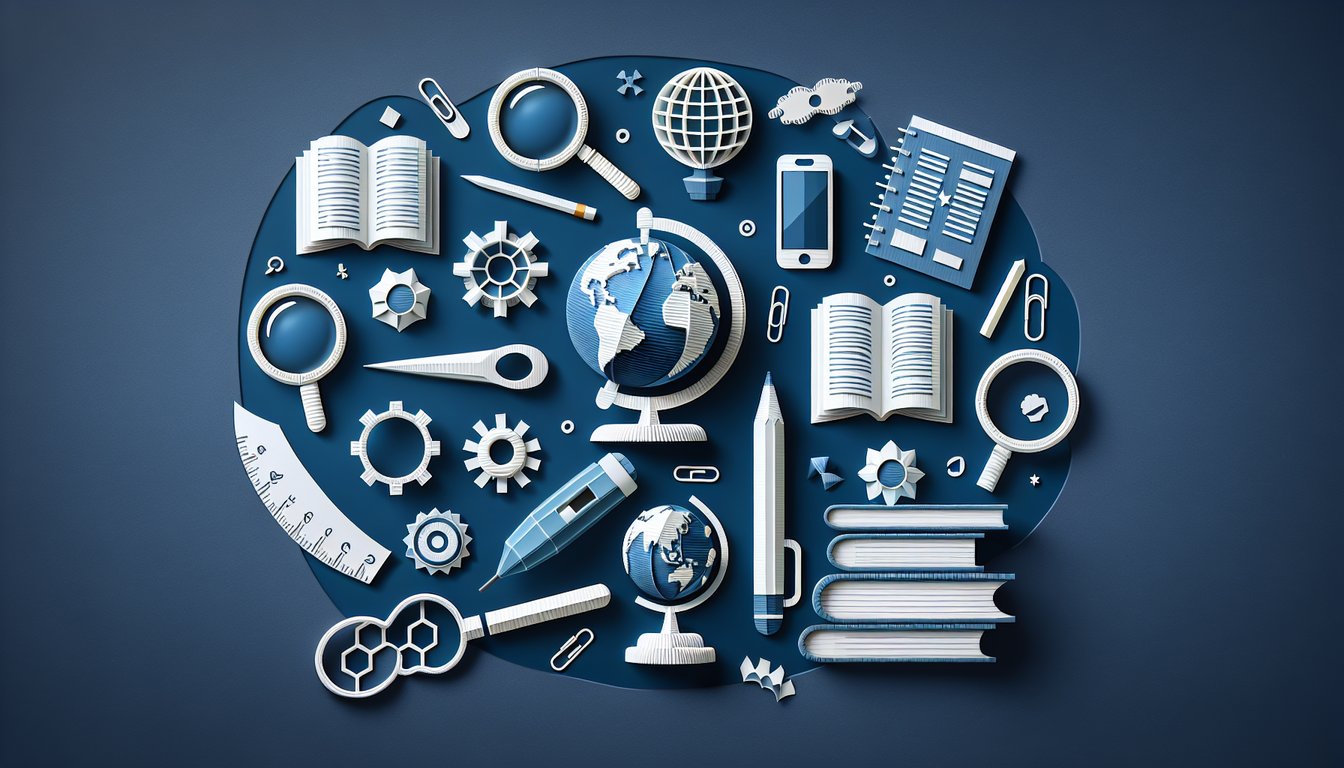 Colorful paper art illustrating an Educational Skills Assessment Quiz theme