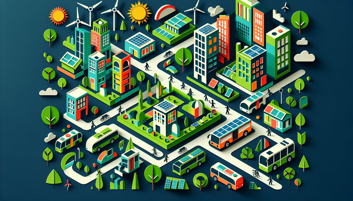 3D voxel art illustrating concepts from Sustainable Urban Systems course