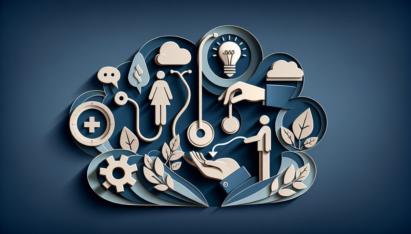 Paper art illustration for SBAR nursing quiz on dark blue background showing Situation Background Assessment Recommendation