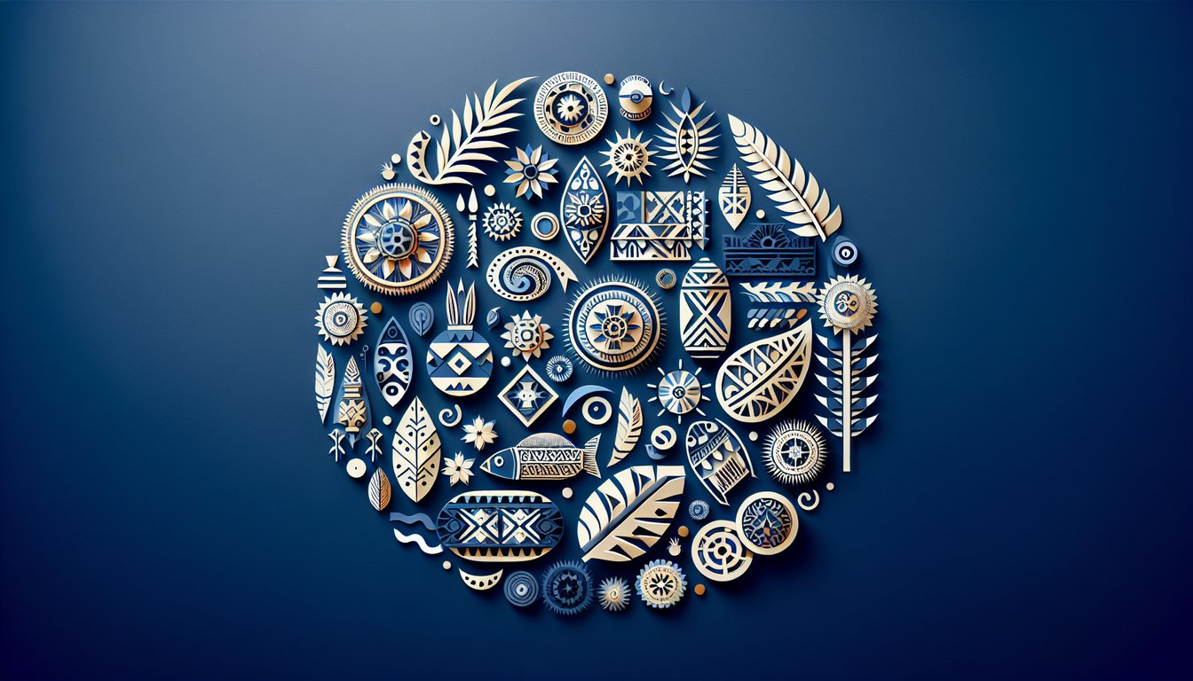 Colorful paper art promoting Tuvaluan Language and Culture Quiz