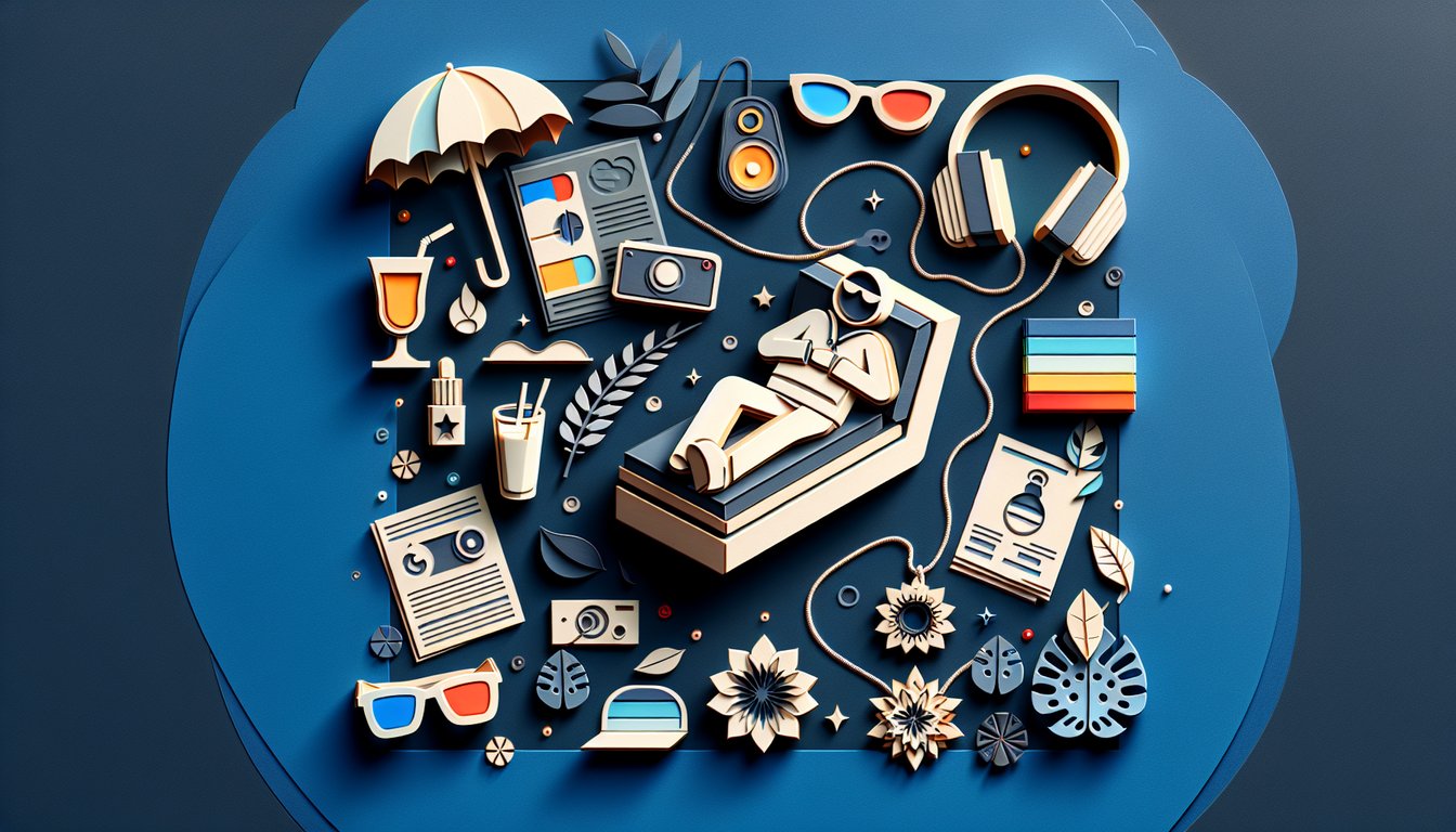 paper art style Be More Chill character quiz illustration on dark blue background