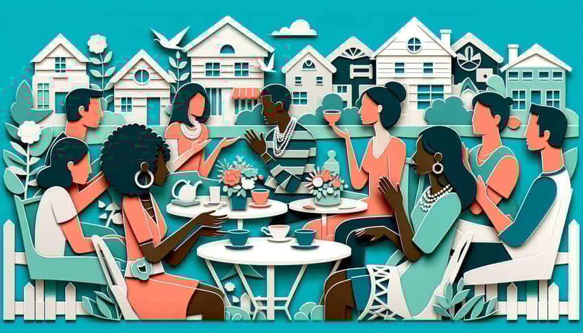 Paper art illustration for Are You a Karen quiz testing bossy side and social habits on teal background