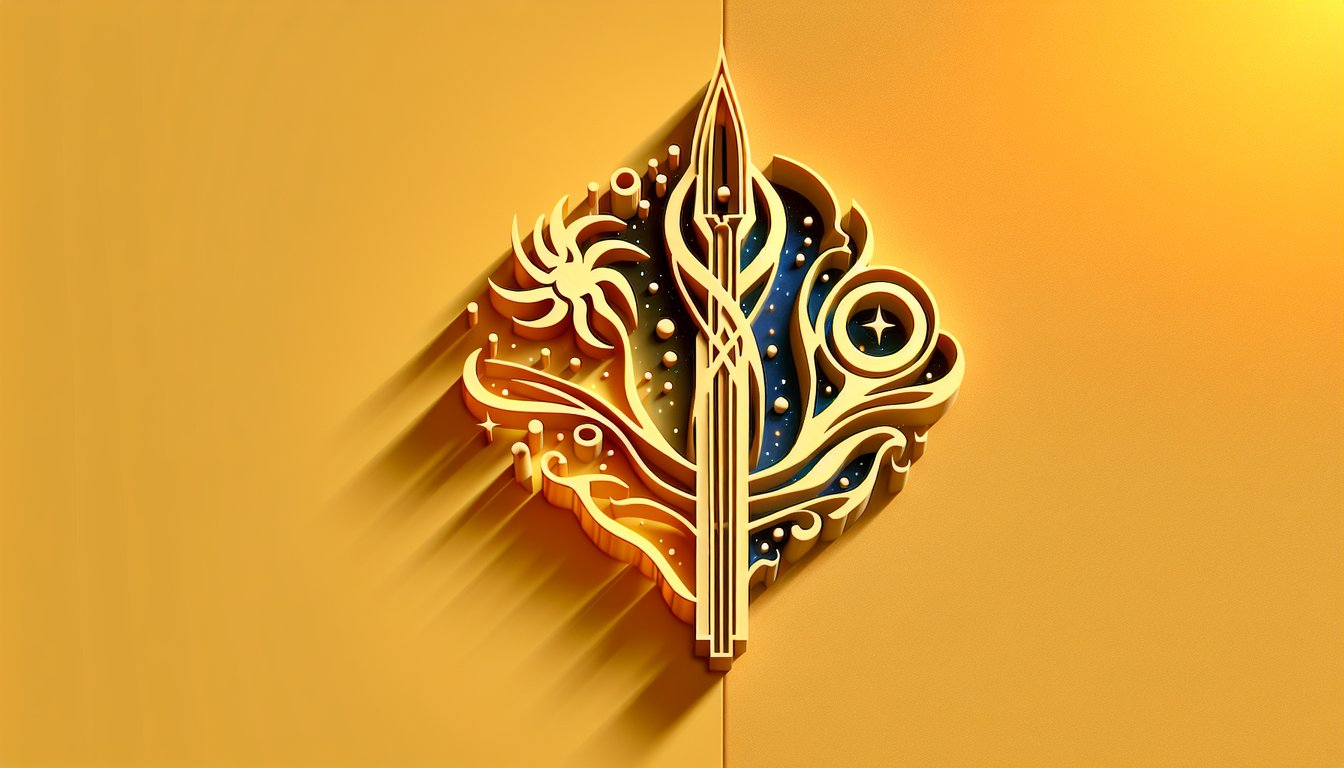 Paper art style with crossed lightsabers, Jedi and Sith helmets quiz title Star Wars Episodes 1-3 on golden yellow background