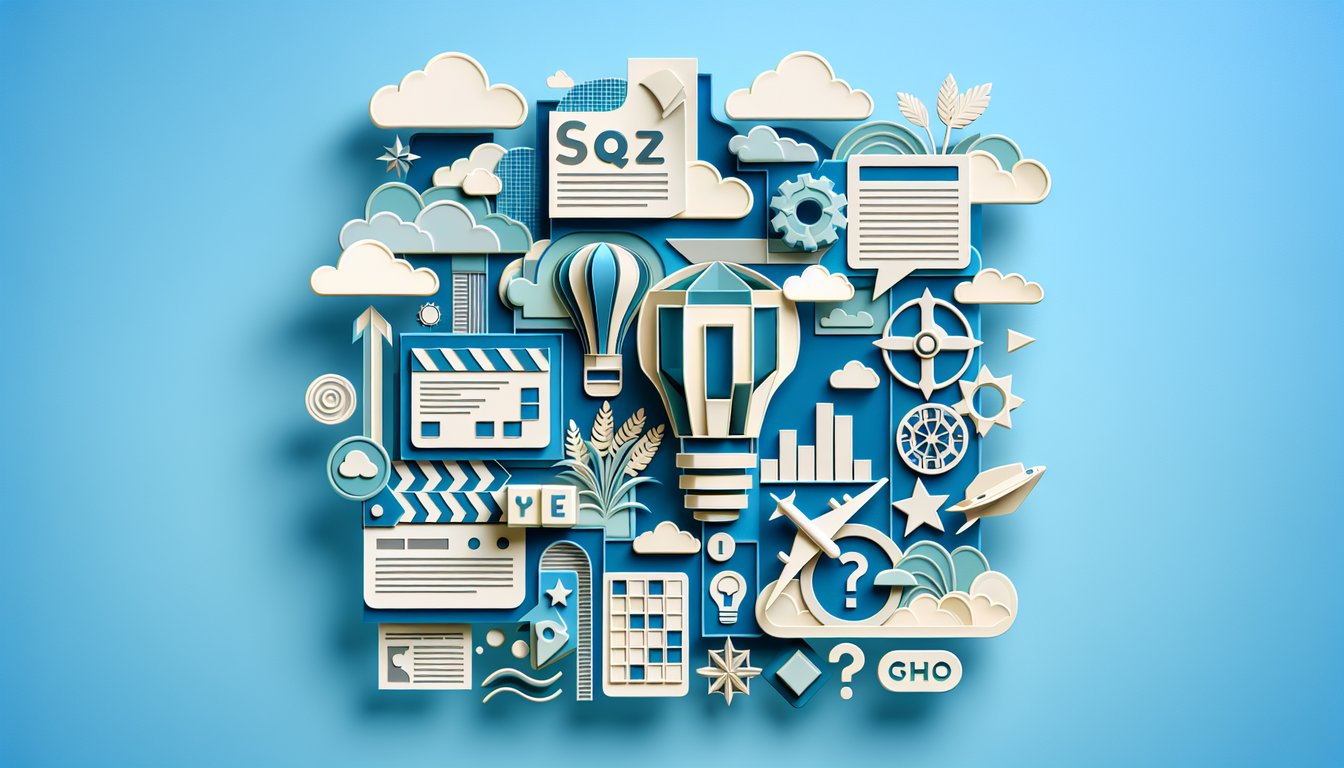 Paper art illustration promoting a fun, easy trivia quiz on a sky blue background.