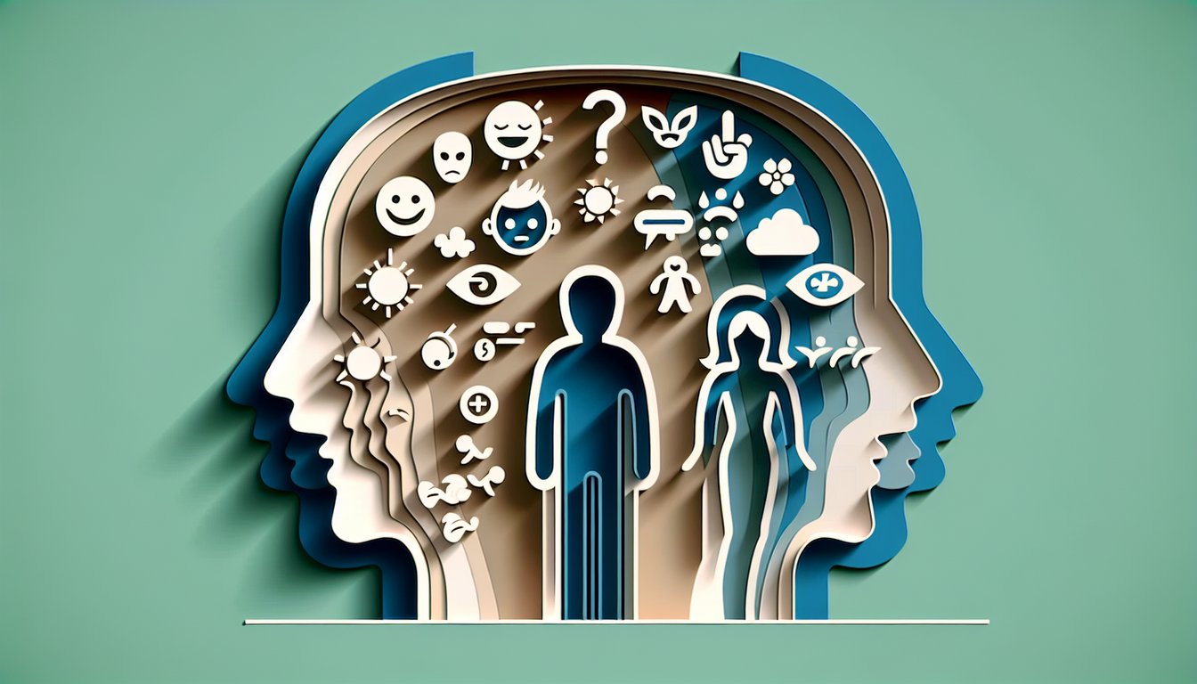 Paper art illustration for GLEE personality quiz on a teal background
