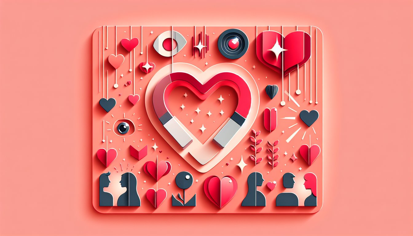 Paper art illustration for a quiz about decoding a mans true feelings on a coral background