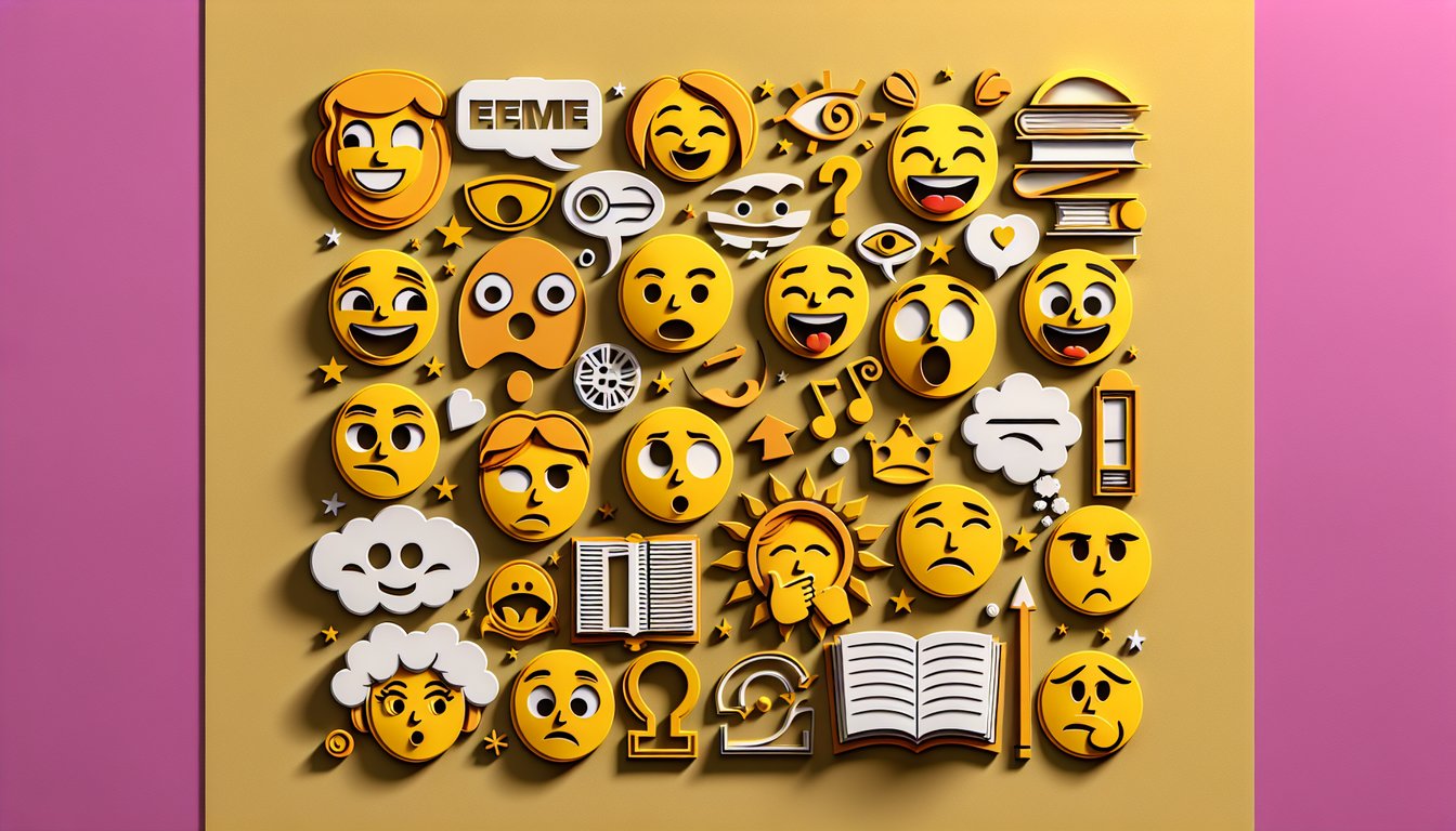 Paper art illustration featuring quiz title Which Meme Are You on golden yellow background with playful cutout shapes