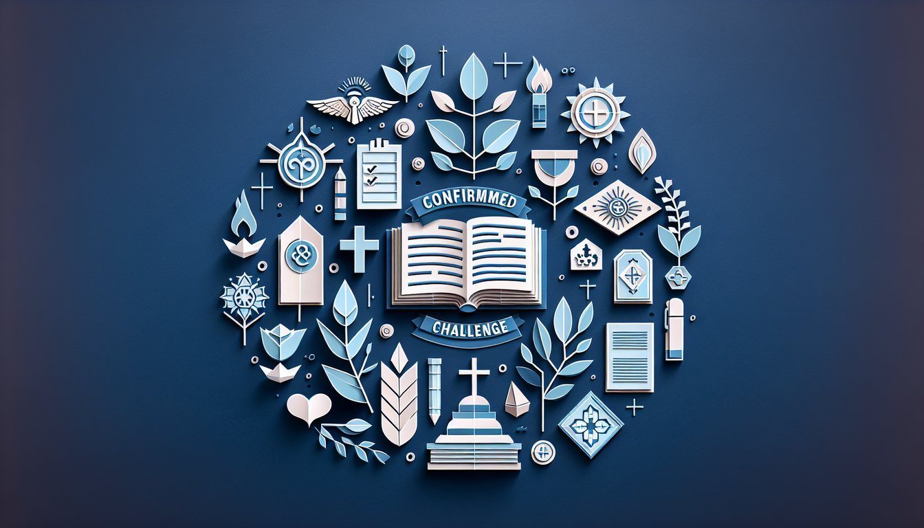 Paper art depicting a trivia quiz for high school students studying biblical principles.