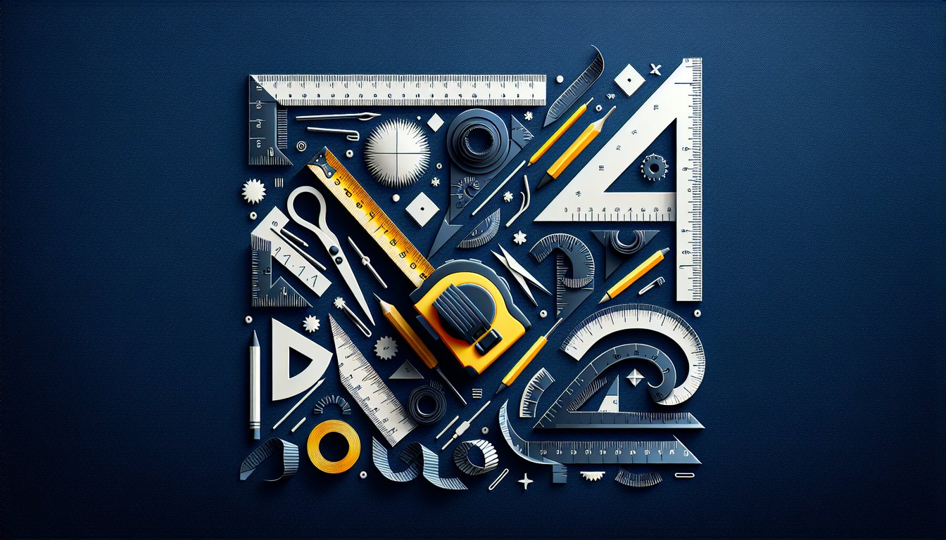 Colorful paper art promoting Tape Measure Challenge, a hands-on math quiz for middle school students.