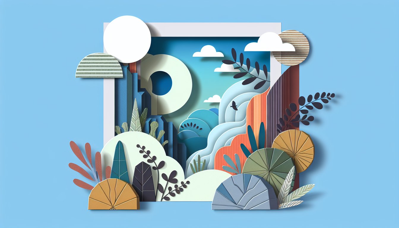 Paper art style lower body silhouettes with wide hips and thighs on sky blue background for body shape quiz