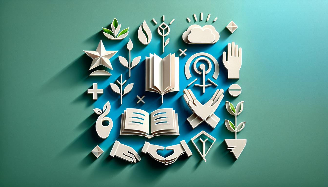 Paper art illustrating a Fear of Vulnerability Test on a teal background