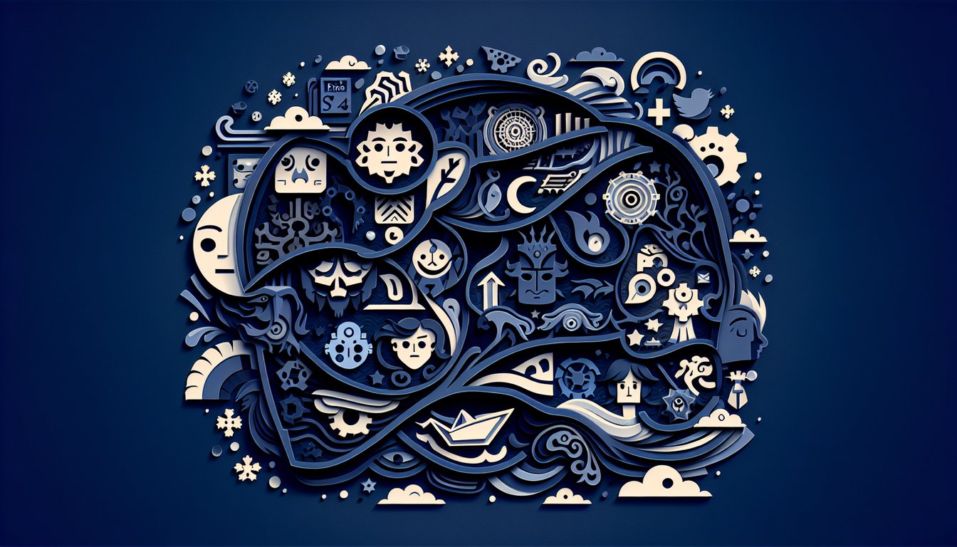 Paper art illustration for Deltarune personality match quiz on dark blue background