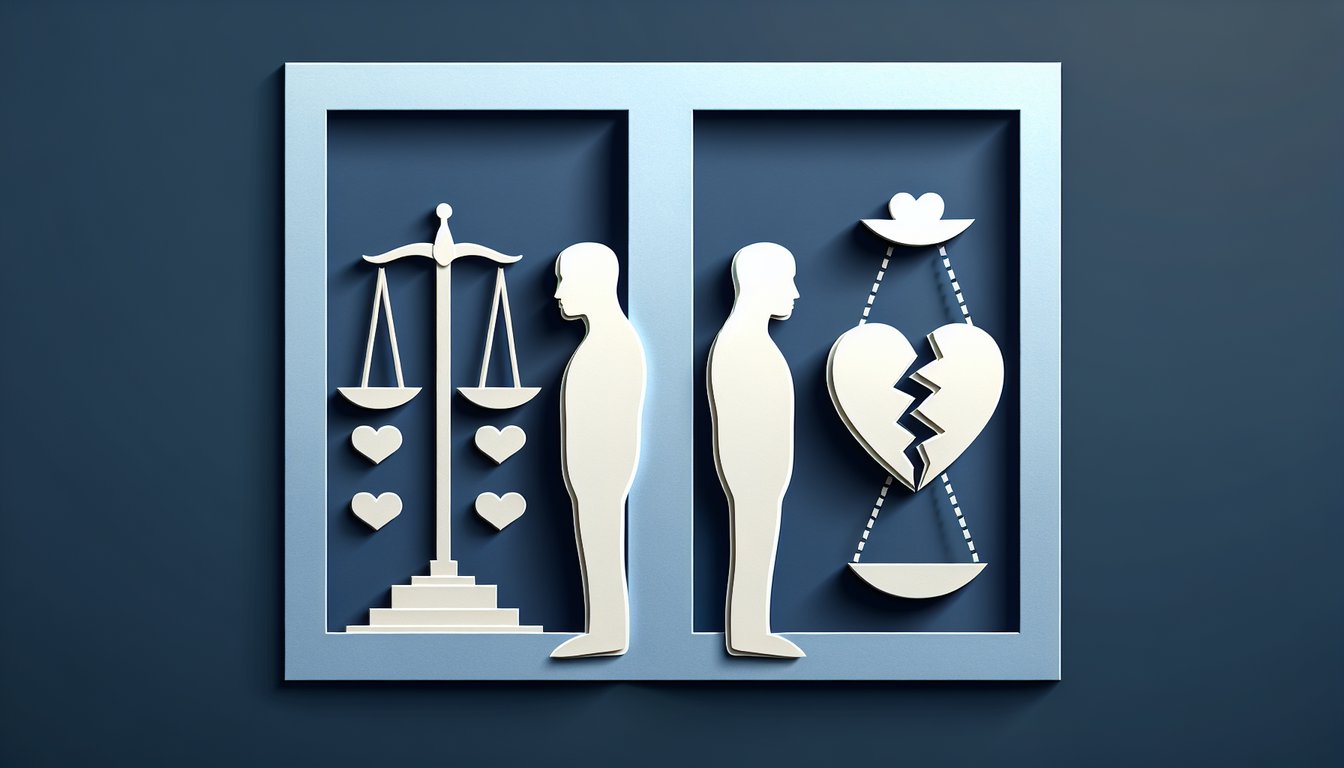 Paper art illustration for a Selfish Spouse Test quiz on a dark blue background