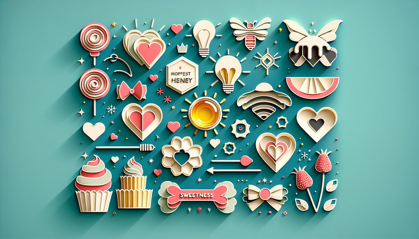 Paper-cut style sweets and candies scattered on teal background with playful how sweet are you quiz title