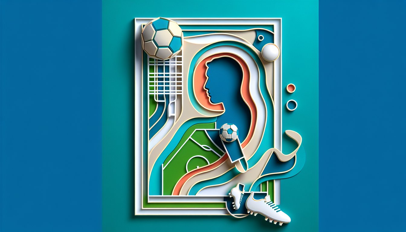 Paper cut art soccer silhouettes and quiz header on teal backdrop inviting you to find your football alter ego.