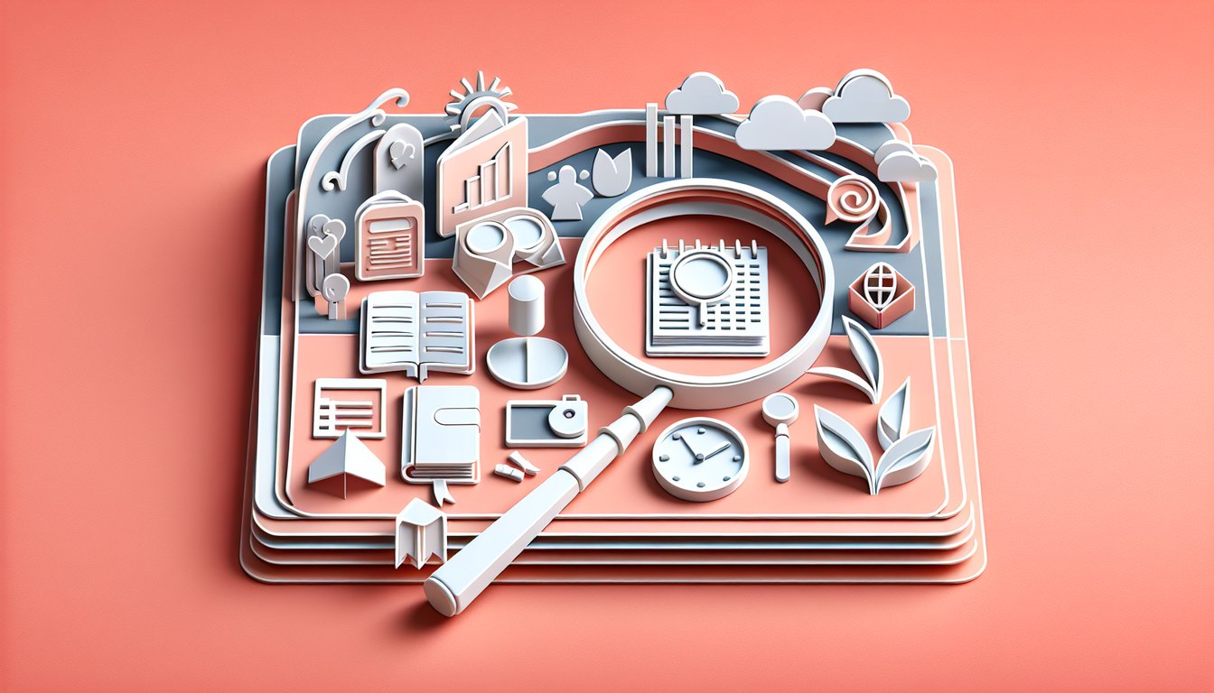 Paper art illustration for stalker quiz on a coral background