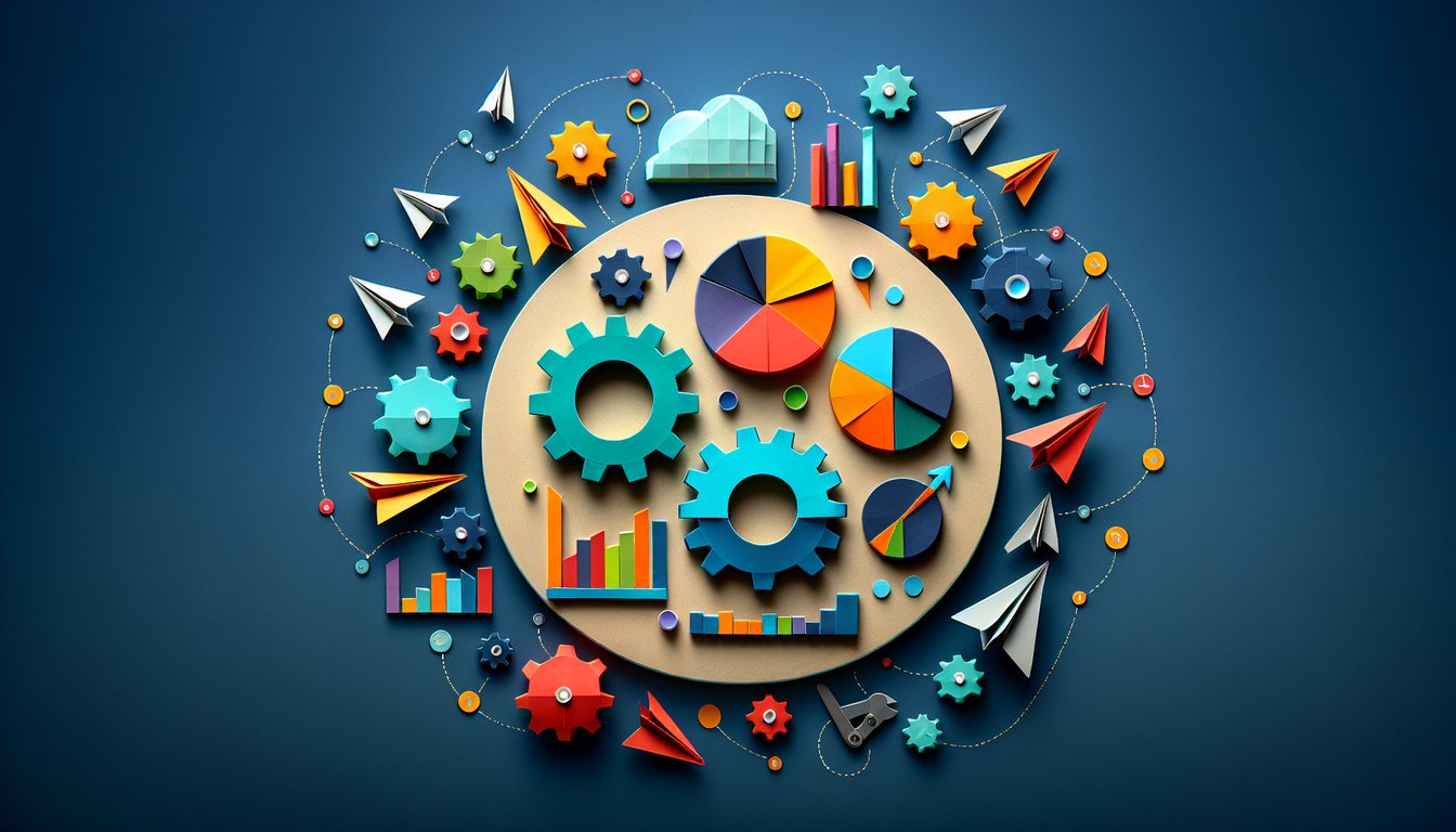 Colorful paper art depicting a quiz on Sales Operations Knowledge Test