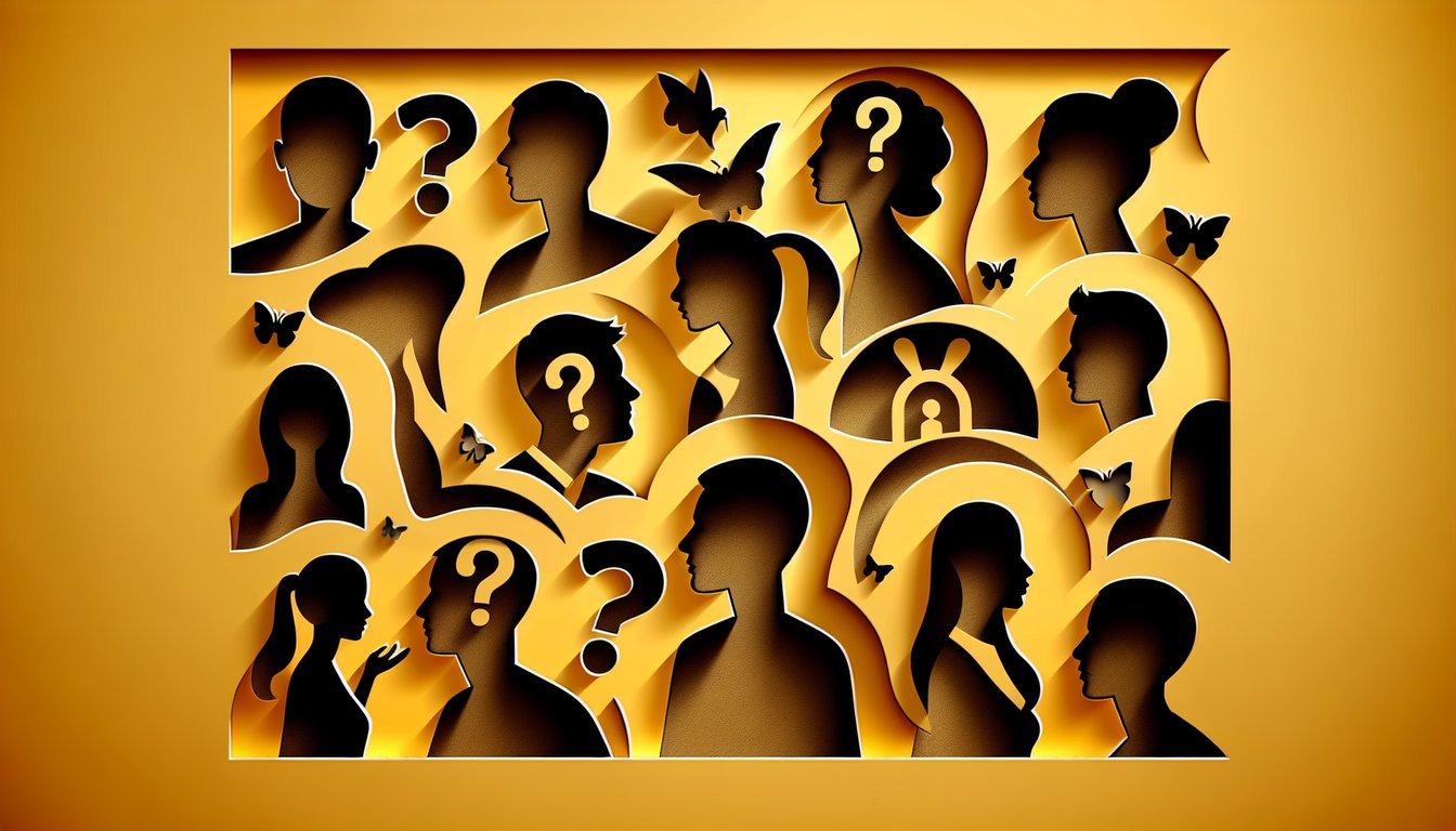Paper art illustration for a Last of Us character personality quiz on a golden yellow background