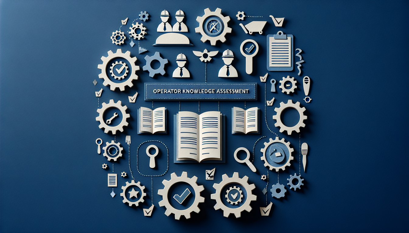 Colorful paper art depicting a quiz on Operator Knowledge Assessment