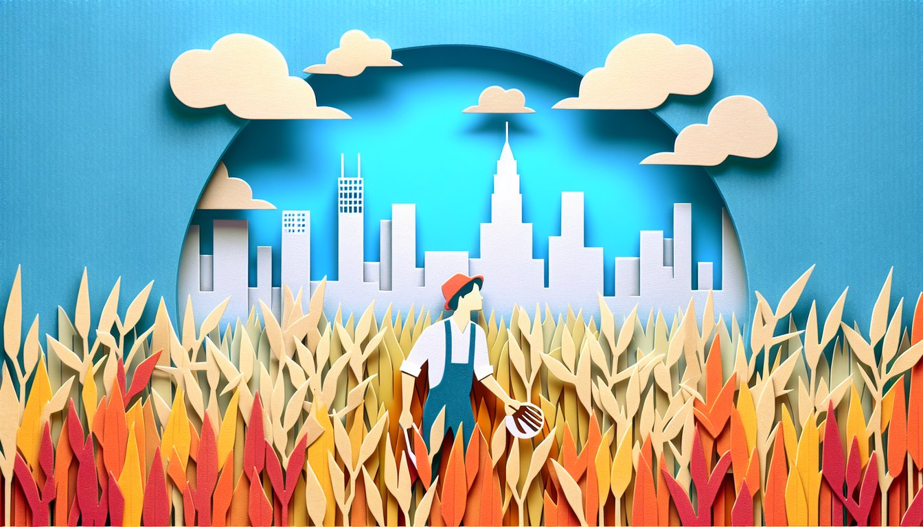 Paper art quiz illustration testing Catcher in the Rye knowledge with Holden Caulfield trivia on sky blue background