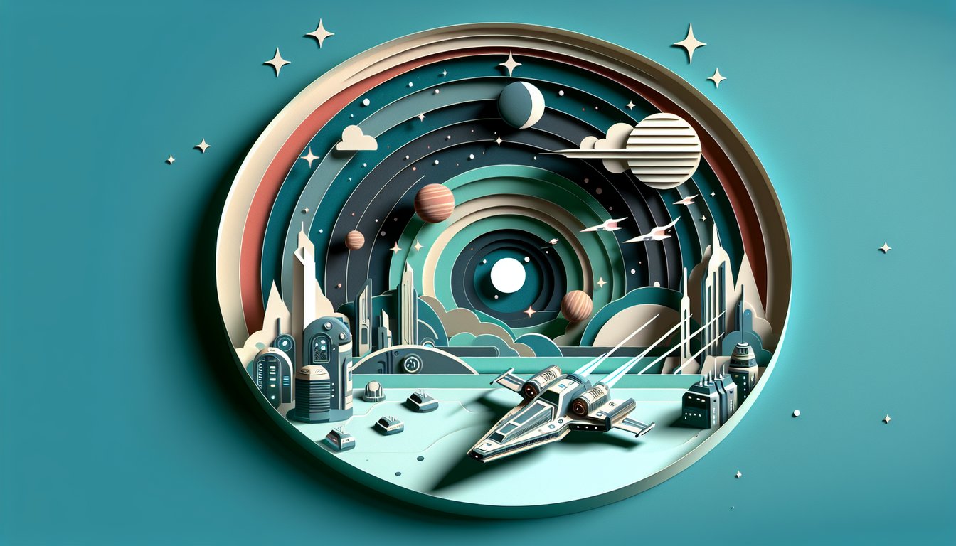 paper art illustration of star wars icons and a personality test quiz prompt on teal background.