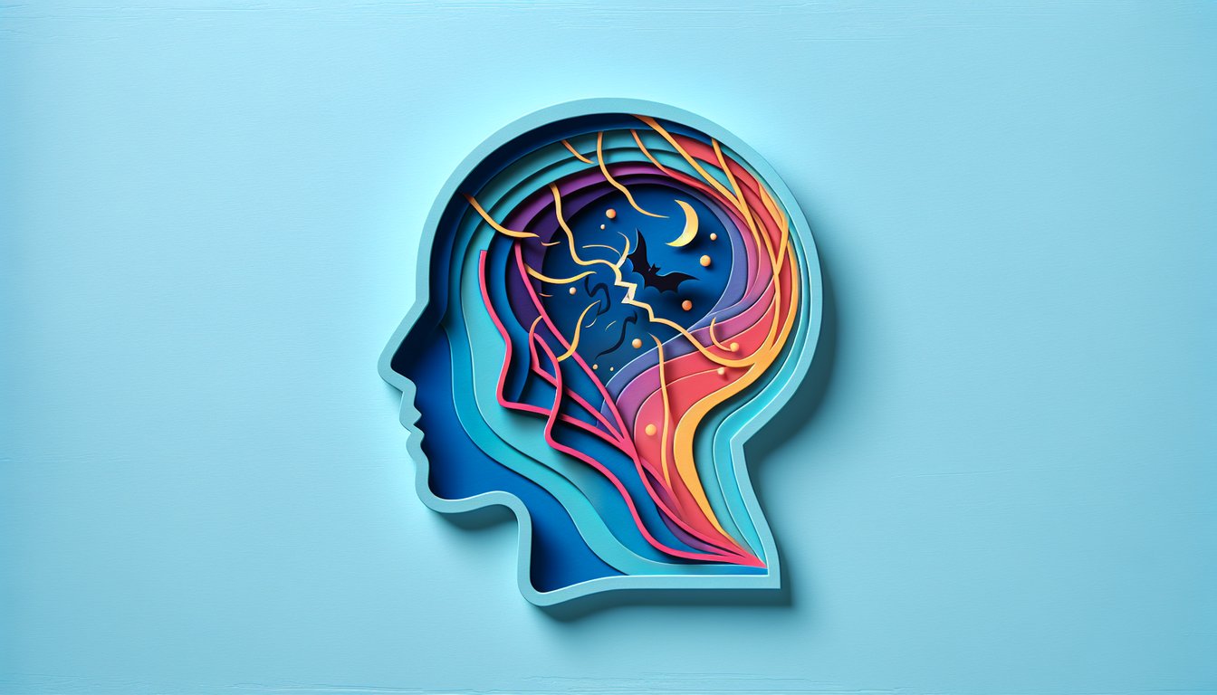 Paper art illustration for energy vampire quiz on sky blue background