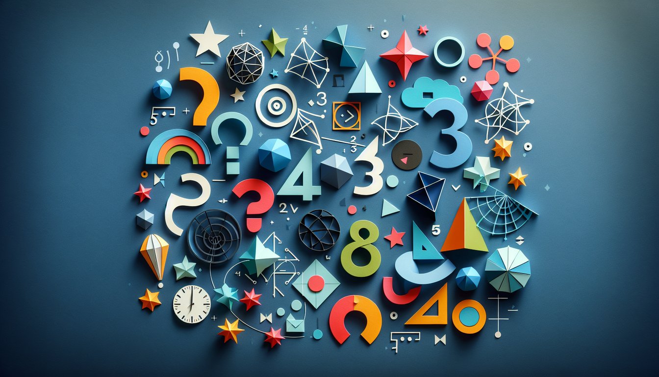 Paper art illustrating a trivia quiz for high school mathematics students, titled Chapter 11 Challenge.