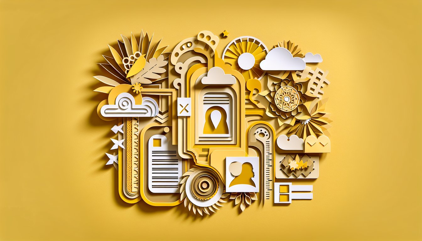 Paper art D Gray Man character silhouettes on golden yellow background for free personality quiz
