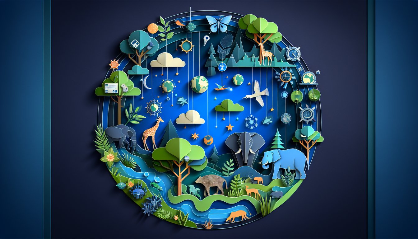 Paper art depicting trivia quiz for Wildlife Management Mastery college-level study aid