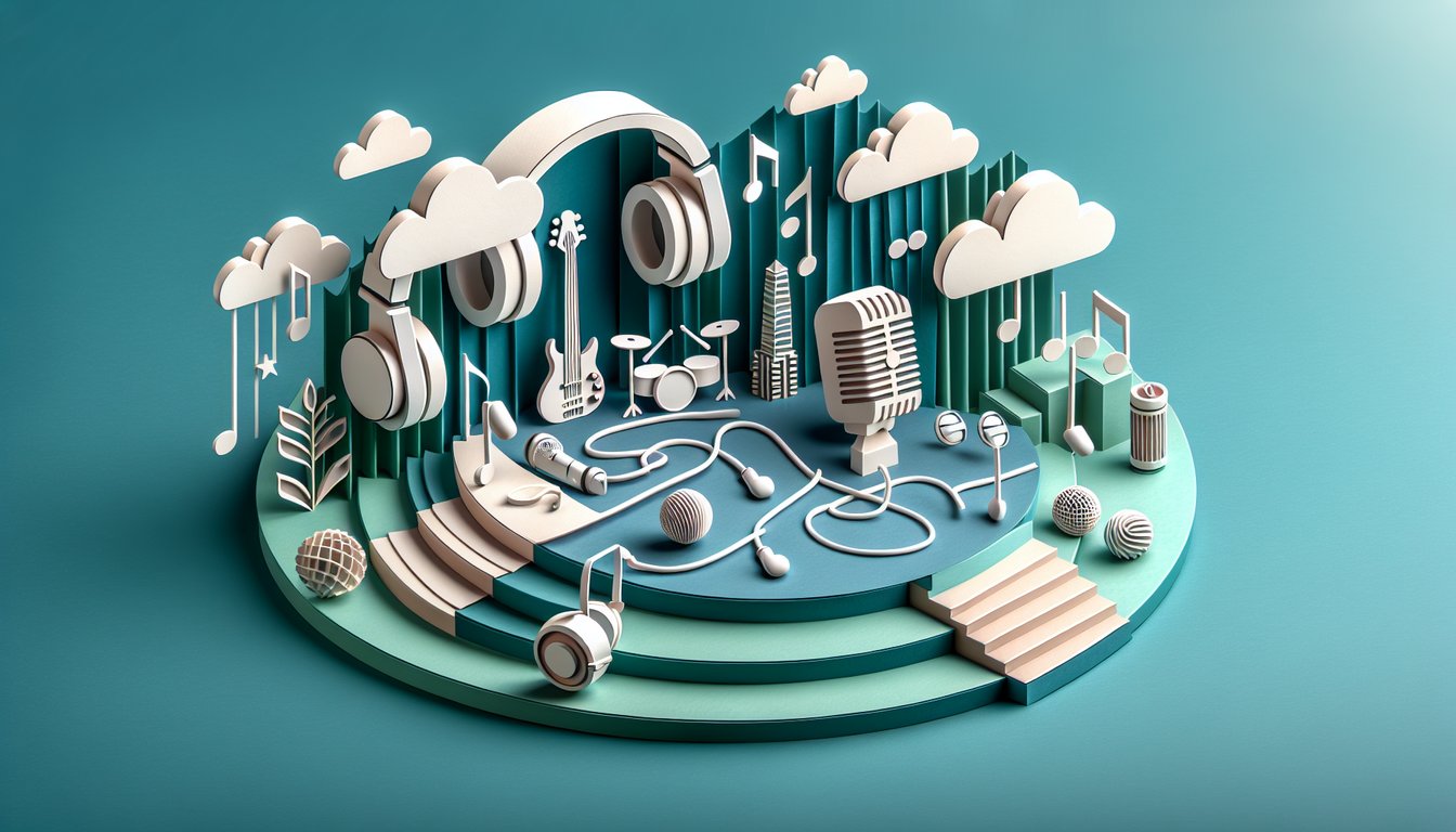 Paper art illustration for The Weeknd quiz on teal background