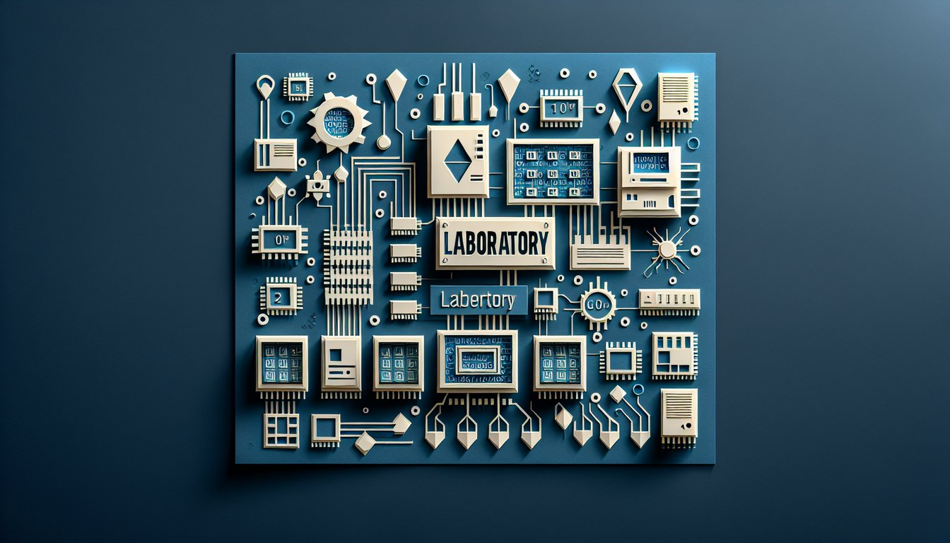 3D voxel art representing the Digital Systems Laboratory course in high quality