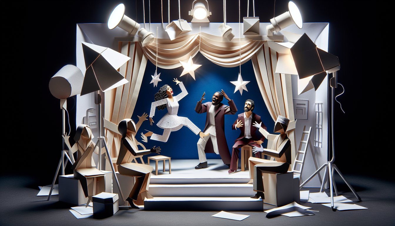 3D voxel art showcasing Acting Studio II Acting course content